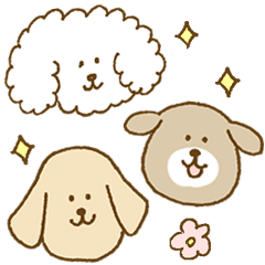 Sticker of three cute dogs