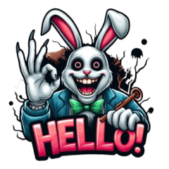 creepy rabbit sticker 002