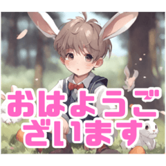 Cute Bunny Boy Stickers