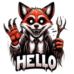 creepy fox sticker 002