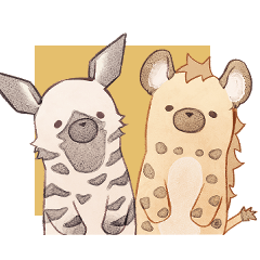 Spotted hyena and striped hyena sticker2