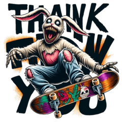 Skateboarding Horror Rabbit