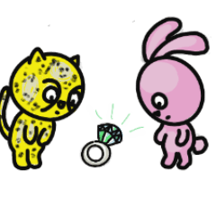 Leopard and pink rabbit