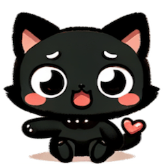 Black Cat Loose Cute Sticker