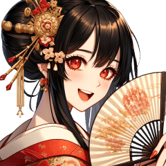A beautiful courtesan wearing a kimono_1