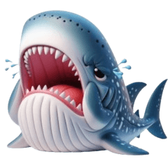 Emoji de Tubarão-Baleia Bobo e Fofo