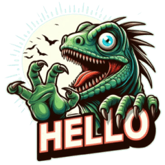 creepy iguana sticker 002