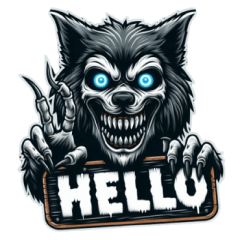 creepy wolf sticker 002