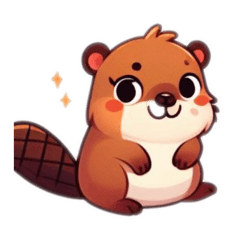Cute beaver stickers R