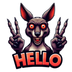 creepy kangaroo sticker 002