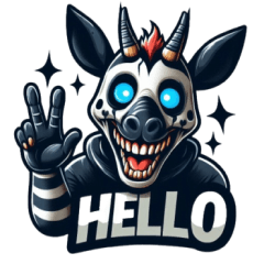 creepy Okapi sticker 002