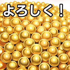 large amount of gold balls