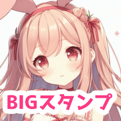 Pink-haired rabbit girl BIG sticker