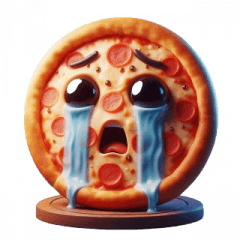 Emoji de Pizza Chorando,