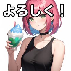 girl eating shaved ice
