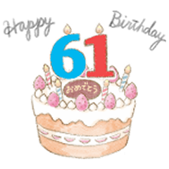 61-90years old birthday celebration cake