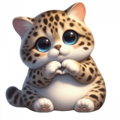 Cute Leopard Cat Loves You Emoji