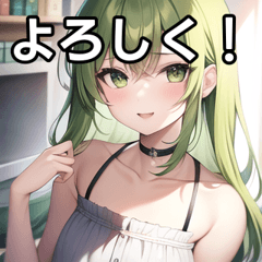 summer clothes green hair girl