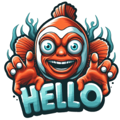 creepy clownfish sticker 002
