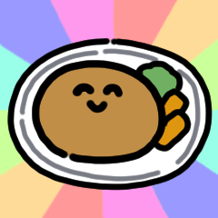 Smiling hamburger steak anime Sticker