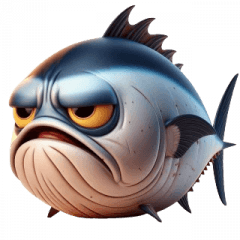 Emoji de Atum Preto Engraçado