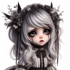 Gothic Girl Crying Emoji