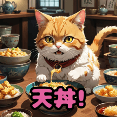 Sushi cat and rice ball munching2
