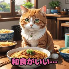Sushi cat and rice ball munching3