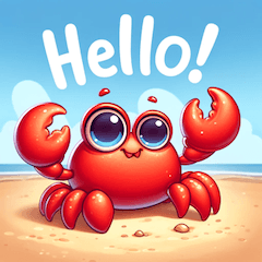 Cheerful Crab Stickers