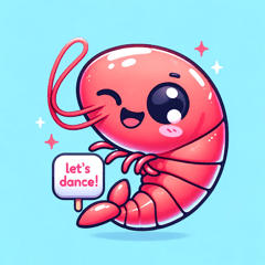 Cute Shrimp Stickers - Joyful Shrimp