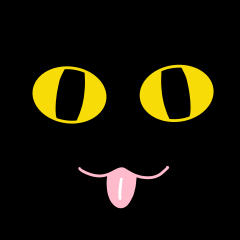 tongue black cat
