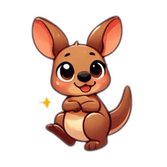Cute kangaroo stickers