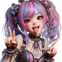 Naughty Cybergoth Girl Emoji