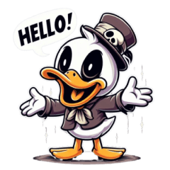 creepy duck sticker 002