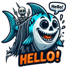 creepy sailfish sticker 002