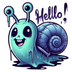 creepy snail sticker 002