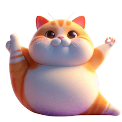 Cute Fat Cat 3D TH