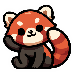 Fun red panda stamp