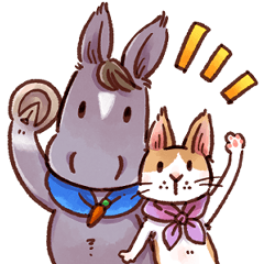 Hervcanon's Horse & Cat Sticker