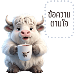 Message Stickers: Funny white buffalo