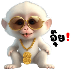 Funny white monkey (Big Stickers)