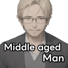 Handsome middle-aged man stamp