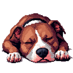 Pixel art Pit Bull Terrier Dog