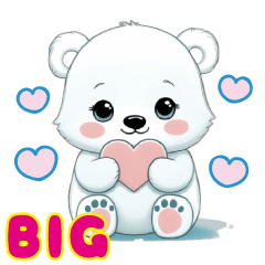 cute white bear Sticker by keimaru