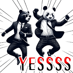 A Bear and  a panda detective sticker
