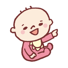 Sticker of a cute baby with three hairs