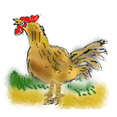 yellow chicken stamp