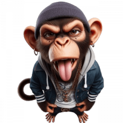 Macacos hip-hop correndo soltos pelas
