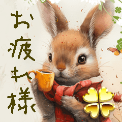 Rabbit watercolor Big Sticker