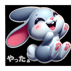 Rabbit expressing joy tired Rabbit